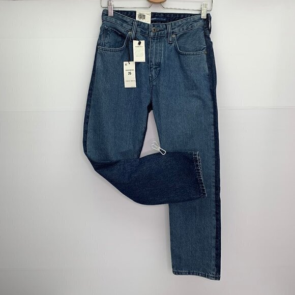 Levi's Denim - Levis Made & Crafted Jeans Size 26 Two Tone Color Blocked Mid Rise Crop NWT